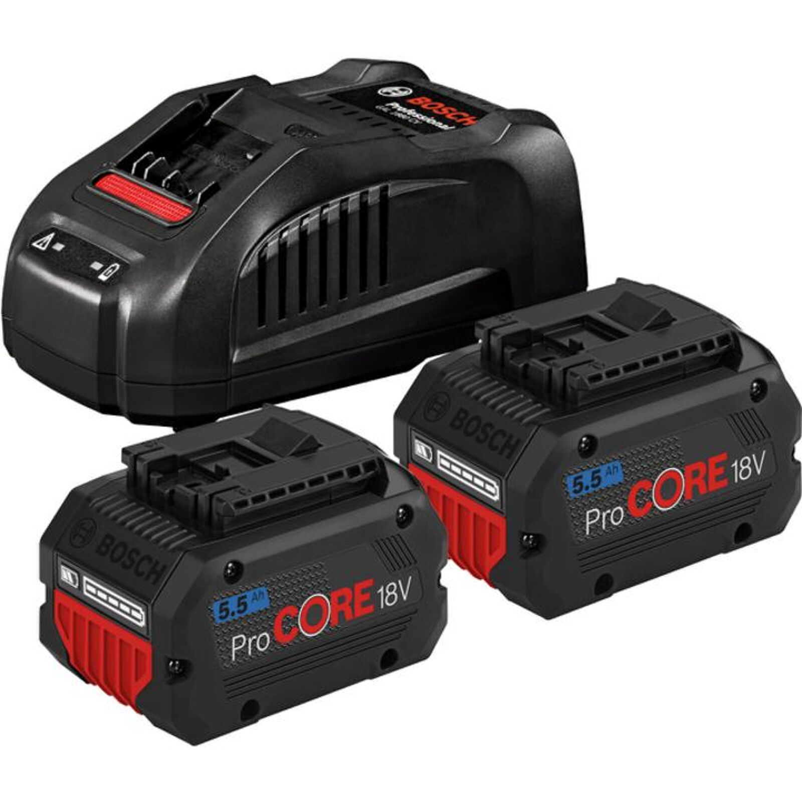Bosch Akku Starter-Set ProCORE 18V 5,5 Ah + Schnellladegerät GAL 1880 CV | Akkukapazität: 5,5 Ah