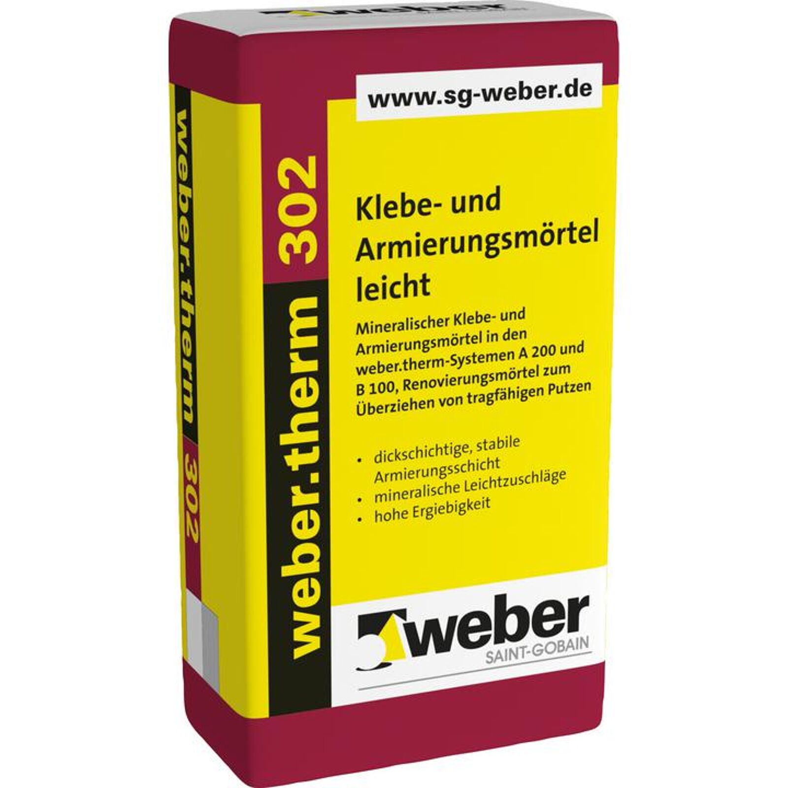 Saint-Gobain Weber Klebe- und Armierungsmörtel weber.therm 302 | Gewicht (netto): 25 kg