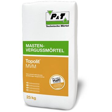 P&T Mastenvergussmörtel MVM | Gewicht (netto): 25 kg | Körnung: 0 - 4 mm | Farbe: grau