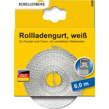 SCHELLENBERG Rollladengurt Maxi | Farbe: weiß | Eigenschaften: Für elektrische Gurtwickler geeignet