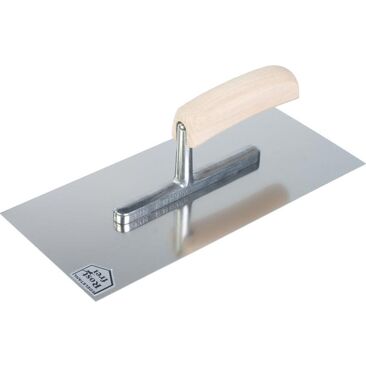 Glättekelle mit gebogenem Heft | Material: Stahl | Zahnung: ohne | Länge (Blatt): 280 mm