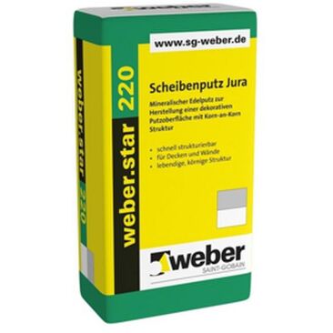 Saint-Gobain Weber Scheibenputz weber.star 220 | Körnung: 3 mm | Druckfestigkeitsklasse: CS II