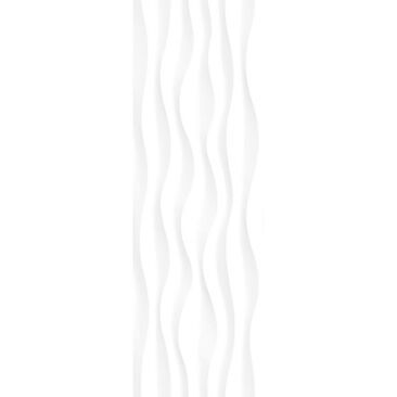 KERMOS Concept Wandfliese 3D Welle weiß glasiert matt strukturiert | Farbe: 3D Welle weiß