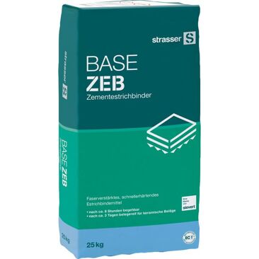 Strasser Zement-Estrichbinder BASE ZEB | Gewicht (netto): 25 kg | Körnung: 0 - 8 mm | Farbe: grau