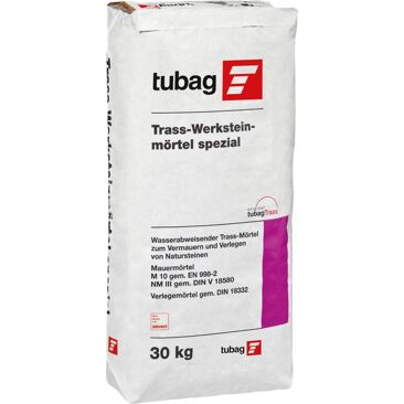 Tubag Trass-Werksteinmörtel spezial TWM-s M10 wasserabweisend | Gewicht (netto): 30 kg | Farbe: grau