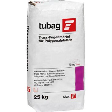 Tubag Trass-Fugenmörtel TFP Polygonalplatte | Gewicht (netto): 25 kg | Körnung: 0 - 4 mm