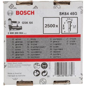 Bosch Senkkopfnagel SK64 Edelstahl | Länge: 45 mm | Durchmesser: 1,45 mm | Material: Edelstahl