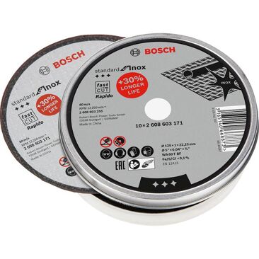 Bosch Trennscheibe Standard for Inox Rapido 10er-Pack | Durchmesser: 125 mm