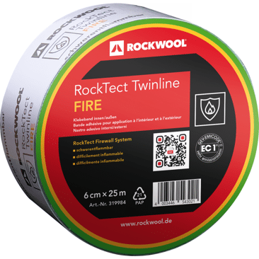Rockwool RockTect Twinline FIRE Folienklebeband | Brutto-/ Nettoinhalt: 25 m/Rol
