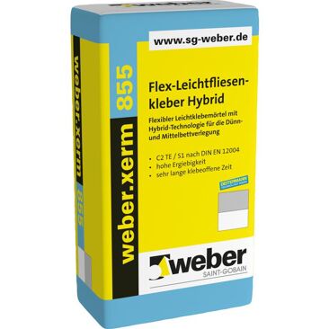 Saint-Gobain Weber Flex-Leichtfliesenkleber weber.xerm 855 | Farbe: grau