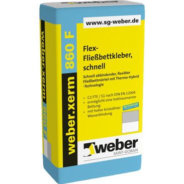 Saint-Gobain Weber Flex-Fließbettkleber schnell | Farbe: grau | Brutto-/ Nettoinhalt: 25 kg