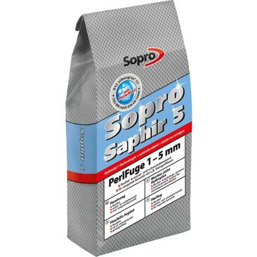 SOPRO Bauchemie Fugenmörtel Saphir | Gewicht (netto): 5 kg | Farbe: hellgrau