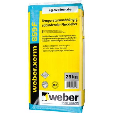 Saint-Gobain Weber Fliesenkleber weber.xerm 859 F | Farbe: grau | Brutto-/ Nettoinhalt: 25 kg