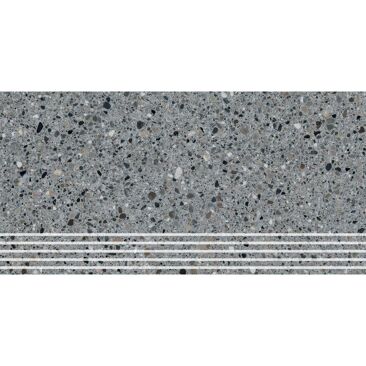 KERMOS Terrazzo Stufe grau micro unglasiert matt | Fliese Oberfläche: unglasiert matt