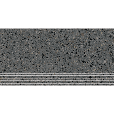KERMOS Terrazzo Stufe dunkelgrau micro unglasiert matt | Fliese Oberfläche: unglasiert matt