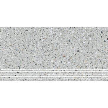 KERMOS Terrazzo Stufe hellgrau micro unglasiert matt | Fliese Oberfläche: unglasiert matt