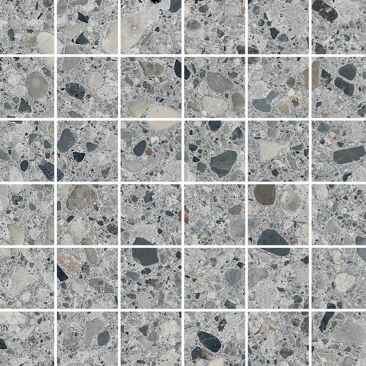 KERMOS Terrazzo Mosaik grau macro unglasiert matt | Fliese Oberfläche: unglasiert matt
