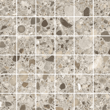 KERMOS Terrazzo Mosaik hellgreige macro unglasiert matt | Fliese Oberfläche: unglasiert matt