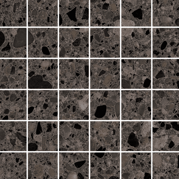 KERMOS Terrazzo Mosaik dunkelgreige macro unglasiert matt | Fliese Oberfläche: unglasiert matt