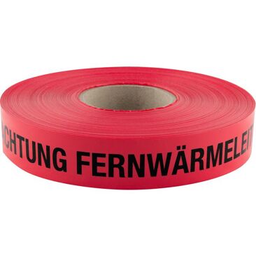 VOTEC Trassenwarnband Achtung Fernwärmeleitung | Farbe: Rot | Länge: 250 m