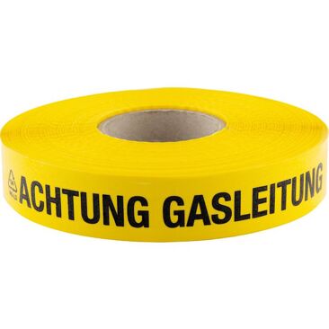 VOTEC Trassenwarnband Achtung Gasleitung | Farbe: Gelb | Länge: 250 m