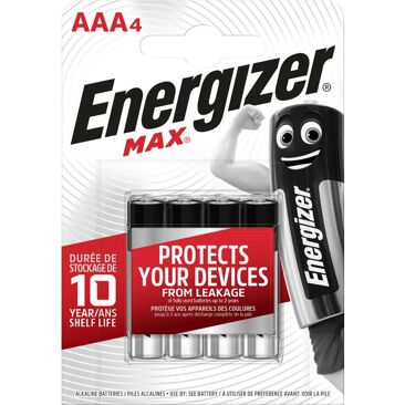 Energizer Batterie Alkaline Batterie Max | Verpackungsinhalt: 4 Stk | Batterietyp: AAA-Micro