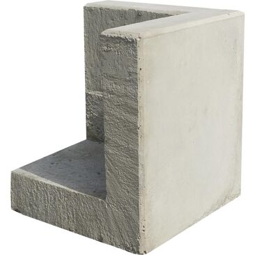 Mauerscheibe Außenecke einteilig 90 Grad | Höhe: 55 cm | Farbe: grau