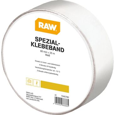 RAW Folienklebeband weiß | Farbe: weiß | Brutto-/ Nettoinhalt: 25 m