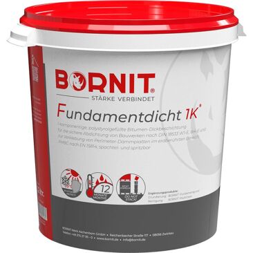 Bornit Bitumen-Dickbeschichtung 1K Fundamentdicht | Brutto-/ Nettoinhalt: 32 l | Farbe: schwarz