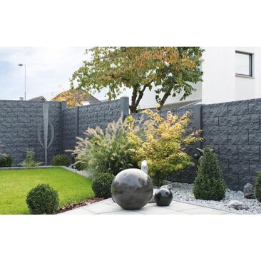 Beckers Betonzaun Motivplatte Casa-Borsika Standard S Beton | Breite: 35 mm | Farbe: betongrau